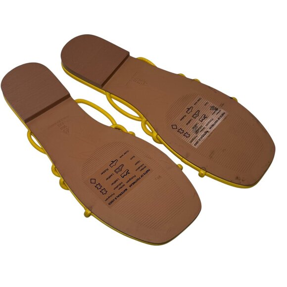 Anthropologie Maeve Strappy Flat Yellow Sandals size 7 NEW - Picture 3 of 4